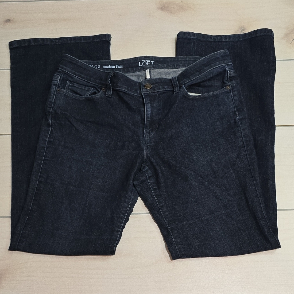 LOFT Dark Blue Modern Flare Jeans